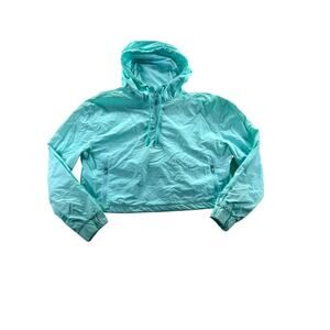 Tasc Performance Cropped Pullover Windbreaker Anorak Womens M Light Blue Hike